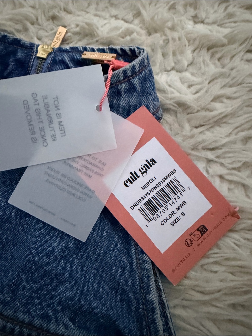 Cult Gaia Neroli Dress - Medium Wash Blue Denim - Picture 10 of 10